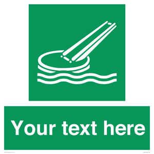 Custom sign safe condition Marine evacuation slide